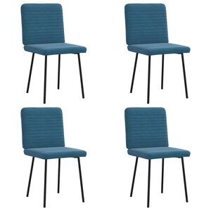 vidaXL Chaises à manger lot de 4 Bleu Velours