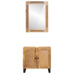 vidaXL Ensembles de salle de bain 2 Pièces Marron Bois de mangue massif