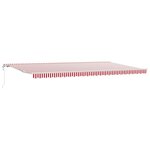 vidaXL Auvent Rétractable Rouge et Blanc 600 × 300 cm tissu