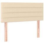 vidaXL Sommier à lattes de lit avec matelas crème 120x190 cm tissu