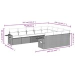 vidaXL Salon de jardin 10 Pièces avec coussins marron résine tressée