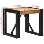 vidaXL Table basse 40x40x35 cm bois de manguier massif brut