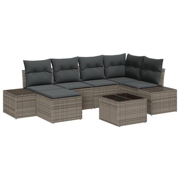 vidaXL Ensemble de canapés de jardin 6 pièces avec coussins noirs en rotin synthétique