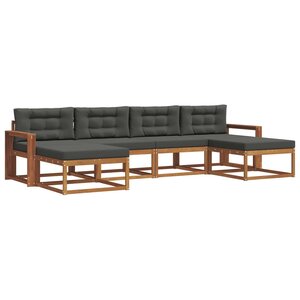 vidaXL Ensemble de canapés d'extérieur 6 pc Naturel et Anthracite