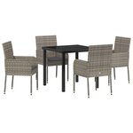 vidaXL Ensemble de salle à manger pour jardin 5 Pièces Gris Poly rotin