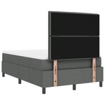 vidaXL Lit à ressorts avec matelas et LED - Gris foncé - 120x200 cm Tissu