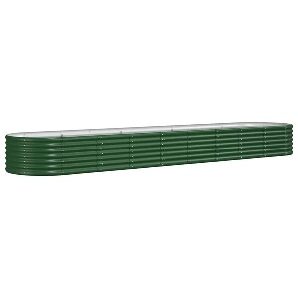 vidaXL Lit surélevé de jardin Acier galvanisé 368x80x36 cm Vert