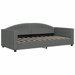vidaXL Lit de jour avec gigogne et tiroirs gris foncé 90x190 cm tissu