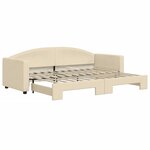 vidaXL Lit de jour avec lit gigogne crème 80x200 cm tissu