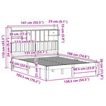 vidaXL Lit bibliothèque sans matelas cire marron 135x190 cm pin massif