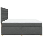 vidaXL Sommier à lattes de lit avec matelas Gris foncé 200x200cm Tissu