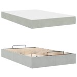 vidaXL Cadre de lit avec matelas Gris clair 140 x 190 cm Velours