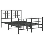 vidaXL Cadre de lit métal sans matelas avec pied de lit noir 120x190cm