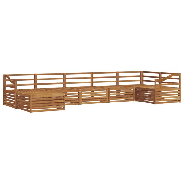 vidaXL Ensemble de canapés d'extérieur 7 Pièces Naturel
