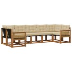 vidaXL Ensemble de canapés d'extérieur 7 Pièces Naturel et Beige