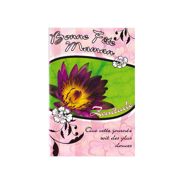 Carte de voeux - bonne fête maman - modèle : zénitude rose