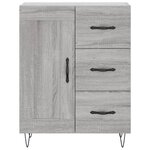 vidaXL Buffet haut Sonoma gris 69 5x34x180 cm Bois d'ingénierie