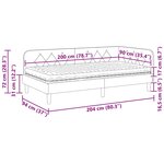 vidaXL Cadre de lit d'angle avec matelas Jaune 90 x 200 cm Velours