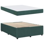 vidaXL Cadre de lit avec matelas Vert foncé 160 x 200 cm tissu