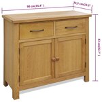 vidaXL Buffet 90 x 33 5 x 83 cm Bois de chêne massif