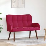 vidaXL Sofa 2 places Bordeaux 115 x 61 x 87 cm Velours