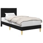 vidaXL Cadre de lit avec tête de lit Noir 80 x 200 cm Tissu