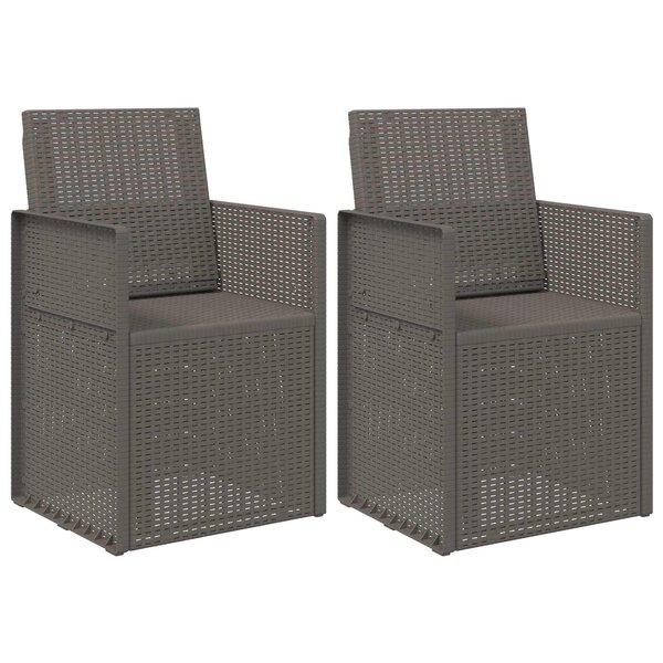 vidaXL Chaises de jardin salle à manger 2 pc Gris clair PP