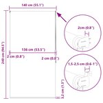 vidaXL Store enrouleur de douche 140x240 cm largeur du tissu 136 cm