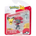 Jazwares PKW4083 - Pokémon Pack de 3 Figurines de Combat