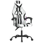vidaXL Chaise de jeu Blanc et noir Similicuir