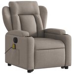 vidaXL Fauteuil inclinable de massage électrique Taupe Tissu