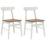vidaXL Chaise de salle à manger 2 Pièces Blanc et Naturel
