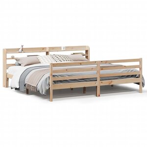 vidaXL Cadre de lit avec tête de lit sans matelas 200x200 cm
