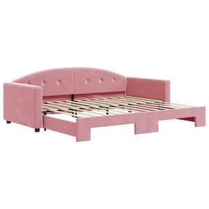 vidaXL Lit de jour avec gigogne sans matelas rose 90x200 cm