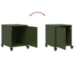 vidaXL Table de chevet vert olive 36x39x43 5 cm acier