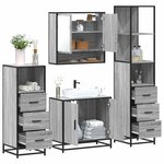 vidaXL Ensemble de meubles de salle de bain 4 Pièces sonoma gris