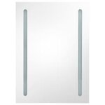 vidaXL Armoire de salle de bain à miroir LED gris brillant 50x13x70 cm