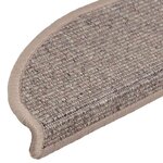 vidaXL Tapis d'escalier 15 pièces 56 x 17 x 3 cm Beige foncé Demi-rond
