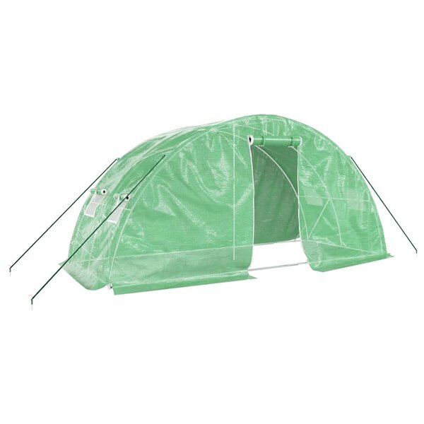 vidaXL Serre avec cadre en acier vert 10 m² 5x2x2 3 m