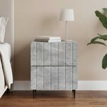 vidaXL Cabinet de chevet Gris béton 43 x 34 5 x 49 5 cm