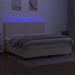 vidaXL Sommier à lattes de lit et matelas et LED Crème 200x200cm Tissu
