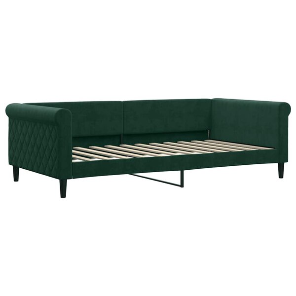 vidaXL Lit de repos sans matelas vert foncé 100x200 cm velours