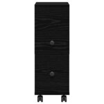 vidaXL Ensemble de mobilier de salle de bain avec roue Chêne noir