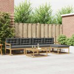 vidaXL Ensemble de canapés d'extérieur 6 Pièces Blanc et anthracite