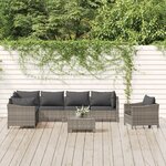 vidaXL Salon de jardin 8 Pièces avec coussins Gris Résine tressée