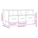 vidaXL Meuble TV chêne fumé 102x36x50 cm bois d'ingénierie