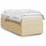vidaXL Sommier à lattes de lit avec matelas Crème 100x200 cm Tissu