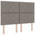 vidaXL Tête de lit avec des lumières à LED Réglable Taupe 144 cm tissu