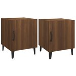 vidaXL Tables de chevet 2 Pièces Chêne marron Bois d'ingénierie