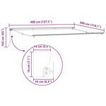 vidaXL Cadre de auvent manuel Réglable Blanc 4 × 3 m Acier